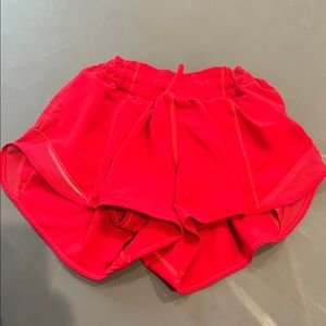 Lululemon red hotty hot shorts